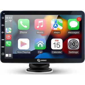 Dirmo 7 inch Navigatiesysteem - Geschikt voor Apple CarPlay & Android Auto (Draadloos) - Universeel - 2024 Model - Incl. E-guide