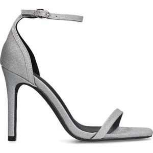 Sacha - Dames - zilveren hak sandalen met gillter - Maat 41