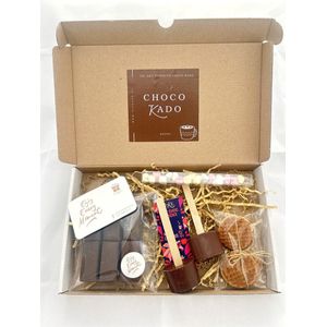 Choco brievenbus cadeau - chocosticks - marshmallows - stroopwafels