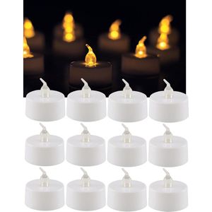 Set van 12 Flikkerende LED Theelichtjes voor Feesten en Decoratie