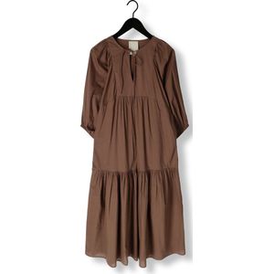 Notre-V Nv-dente Midi Dress Jurken Dames - Kleedje - Rok - Jurk - Bruin - Maat XL