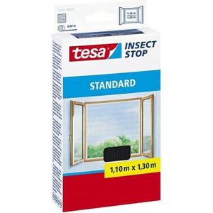 Set van 2x stuks Vliegen/insecten opzet raam horren 1,3 x 1,1 m - Tesa insecten werende hordoeken met klittenband