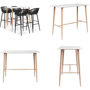 vidaXL 5-delige Barset wit en zwart - Barset - Barsets - Bar Set - Bar Sets