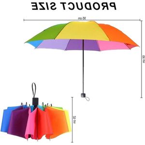 Zakparaplu voor kinderen - Regenboog paraplu voor meisjes en jongens - 8 ribben constructie - 210T teflon coating - Mooi en veilig in gebruik