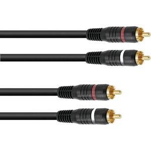 OMNITRONIC rca audio kabel - tulp kabel - 2x tulp 0.9m- cinch audiokabel