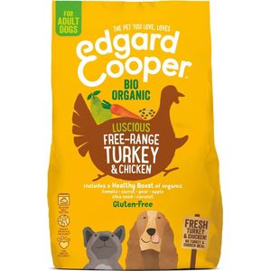 Edgard & Cooper Verse Biokalkoen & Biokip (vrije uitloop) Brok - Voor volwassen honden - Hondenvoer - 700g