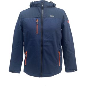 Nordberg Lark - Softshell Outdoor Zomerjas Kinderen - Donkerblauw Melange - Maat 140