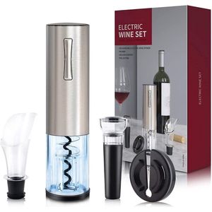 Kurkentrekker - ""Ultieme Wijnervaring: Oplaadbare 4-in-1 Elektrische Kurkentrekker Set met Capsulesnijder, Vacuümsluiting en Wijnbeluchter - Voor Wijnliefhebbers!