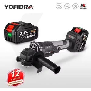Mila Shop Haakse slijper - Slijptol - Slijpmachine - Houtsnijder - 125mm schijfdiameter - Voor Makita batterij - Inclusief 2 accu's - 1280W