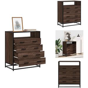 vidaXL Ladekast - Ladekasten - Ladekastje - Ladekastjes - Ladekast 70x41x83,5 cm bewerkt hout bruin eikenkleur