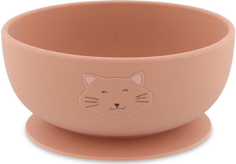 Trixie Kom met zuignap - Mrs. Cat - Schaaltje - Kinderservies - Voor baby's vanaf 4 maanden - van Siliconen - Geschikt voor de Vaatwasser