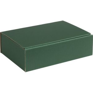 Geschenkdoos ribbelkarton 20x14x7cm DONKERGROEN (100 stuks)