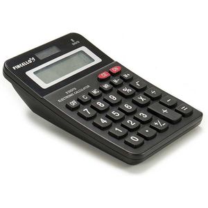 Pincello - Rekenmachine/Calculator - zwart - 10 x 14 cm - voor school of kantoor - Solar