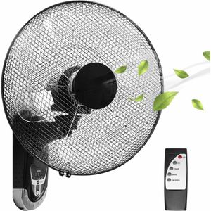 ApexArte® Wandventilator - Muurventilator Met Afstandsbediening - Muur Ventilator - Zwart