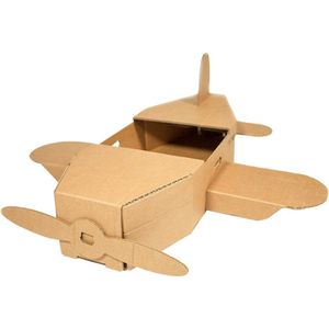 Kartonnen Speelgoed Vliegtuig - Speelhuis - Kartonnen speelgoed - 100% recyclebaar - 55x90x10 cm - Helemaal te versieren met verf - Cadeau van Duurzaam Karton - KarTent
