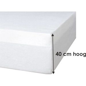 Boxspring molton hoeslaken - 100% katoen - extra hoog 40 cm - 200x210 cm - wit