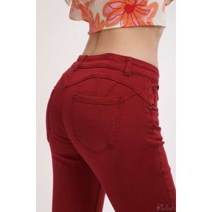 Broek Toxik3 met normale taille push-up slim fit rood