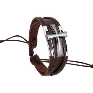 Montebello Armband Weingartia - Leer - Kruis - Aanpasbaar