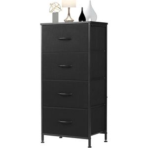 Commode met 4 laden in industriële stijl - zwart