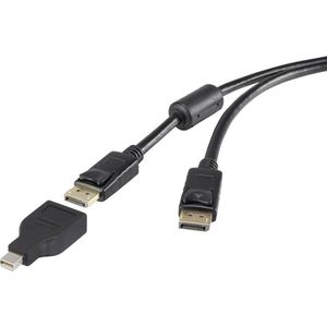 Renkforce DisplayPort-kabel Mini-displayport / DisplayPort Adapterkabel Mini DisplayPort-stekker, DisplayPort-stekker 0