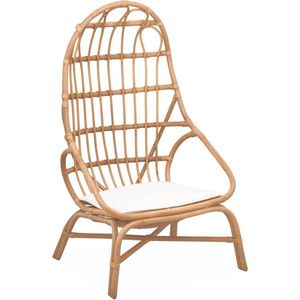 sweeek - Ei-fauteuil in rotan, padang, b 74 x d 74 x h 140cm