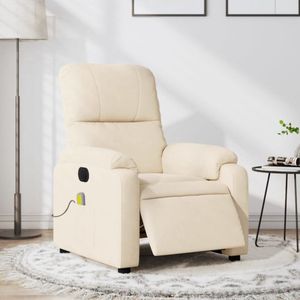 Massagestoel elektrisch verstelbaar microvezelstof beige