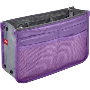 Handtassen, organizer, portemonnee, 13 vakken, tasorganizer, handtas voor documenten, telefoon, make-up, sleutels aan je vingertoppen, lila