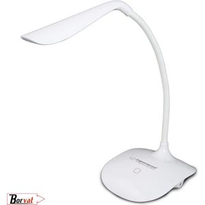 Borvat® | Compacte bureaulamp met flexibele arm | LED lamp | oplaadbare boeklam | BUREAULAMP | USB/BATTERIJ | LED | Touch Schakelaar | Wit