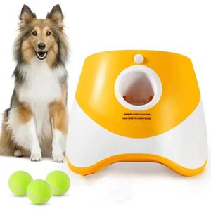 FireBay Automatische ballen werper - Honden ballen gooier - Jagen Speelgoed - Mini Tennis Gooien Flipperkast - Leuke Interactieve Worp Oplaadbare Katapult - inclusief 3 tennisballen