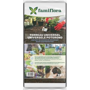 Famiflora universele potgrond 70L - Inhoud: 70L - Met startbemesting - Geschikt voor tuinplanten & kamerplanten