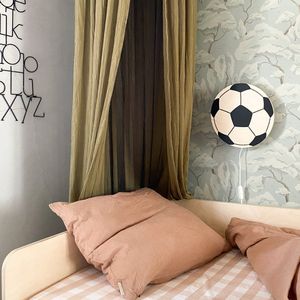 Houten wandlamp kinderkamer | Voetbal - blank/zwart | toddie.nl