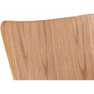 In And OutdoorMatch Bezoekersstoel Audie - Eetkamerstoel - bruin - hout - chromen poten - stapelbaar - set van 1 - zithoogte 45 cm modern -