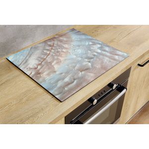 Inductiebeschermer - Parel Schelp - 95x55 cm - Inductiebeschermer - Inductie Afdekplaat Kookplaat - Inductie Mat - Anti-Slip - Keuken Decoratie - Keuken Accessoires