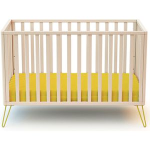 JURABABY Kinderbed ONLY in hout Wit en Geel 60 x 120 cm