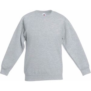 Basic sweater voor kinderen - jongens - lichtgrijs - katoenmix 110/116