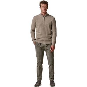 Profuomo Wollen Pullover Halve Ritssluiting - Taupe