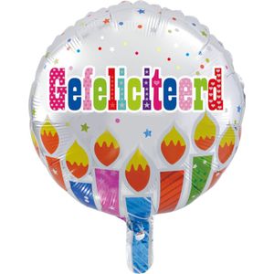 Folieballon - Gefeliciteerd kaarsjes - 46cm - Zonder vulling