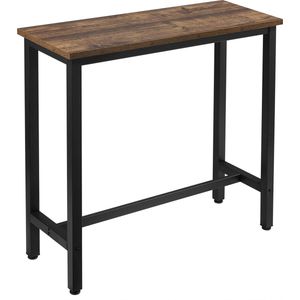 Currentgoodz - Bartafel - Bar Tafel - Hoge Koffietafel - Vintage Wood - Voor Binnen - Hout - 100 x 40 x 100CM - Zwart