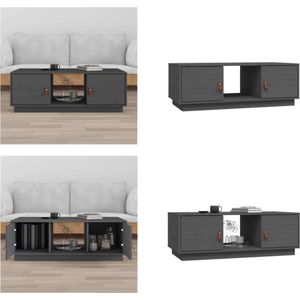 vidaXL Salontafel 100x50x35 cm massief grenenhout grijs - Salontafel - Salontafels - Tafel - Bijzettafel