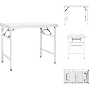 vidaXL Inklapbare Werktafel - RVS - 100x60x80 cm - Keukenblad