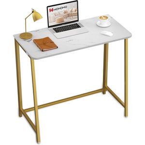 Opvouwbaar Computerbureau - Wit en Goud - 80 cm