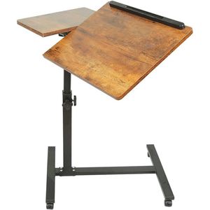 Verstelbare Laptoptafel met Wielen – Lichtgewicht Bijzettafel voor Bed en Bank