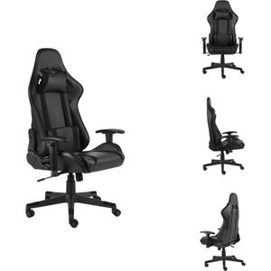 vidaXL Gamingstoel - Hoge rugleuning - Ergonomische zitting - Verstelbaar - Zwarte kleur - Metaal - PVC - 68x69x(123-133)cm - Bureaustoel