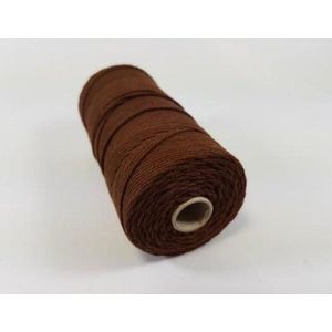 Katoen macrame touw spoel nummer 16 - +/- 1.5 milimeter dik - 100gram - bruin +/- 110 meter