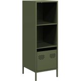 vidaXL - Hoge - kast - 35x39x103,5 - cm - staal - olijfgroen