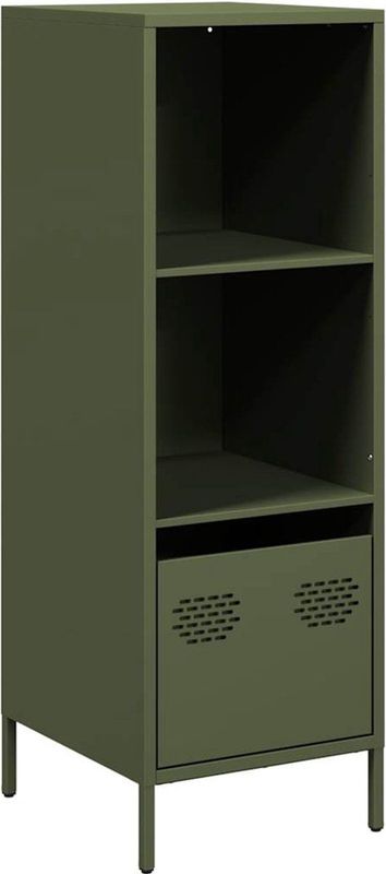 vidaXL - Hoge - kast - 35x39x103,5 - cm - staal - olijfgroen