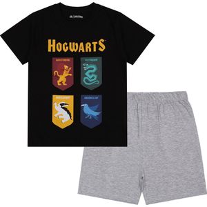 Harry Potter - Jongenspyjama met korte mouwen, Zwarte en grijze zomerpyjama / 158