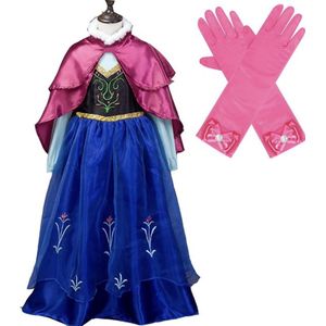 Prinsessenjurk meisje + Lange handschoenen - Verkleedjurk - Prinsessen speelgoed - Het Betere Merk - maat 146/152 (150)- Roze cape