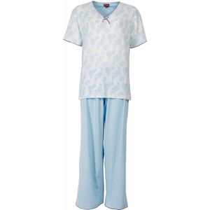 Medaillon Dames Pyjama - Katoen - Blauw - Maat XL