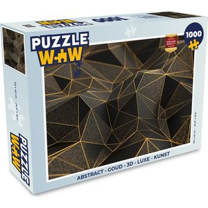 Puzzel Abstract - Goud - 3D - Luxe - Kunst - Legpuzzel - Puzzel 1000 stukjes volwassenen